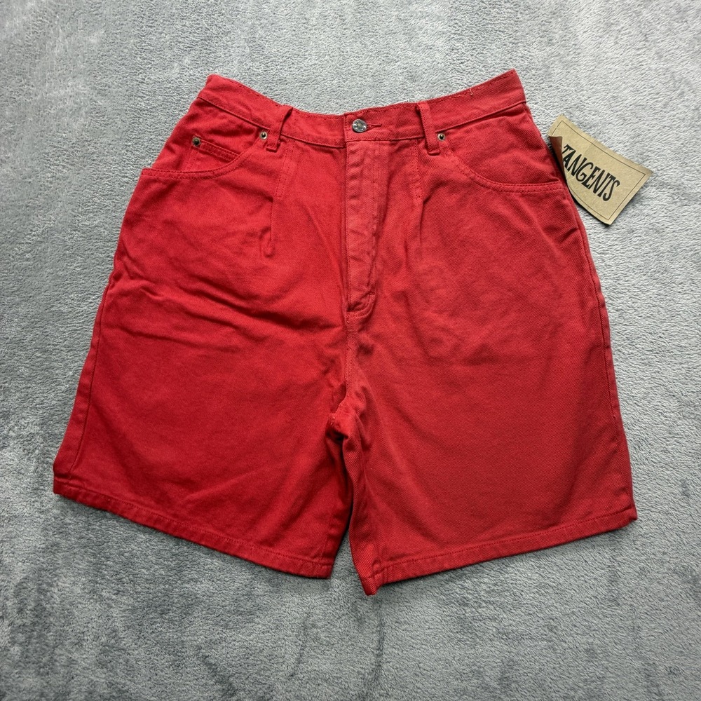 Tangents Shorts Womens 14 Red‎ Denim Bermuda 8.5in Inseam Pockets Casual